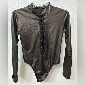 Unbranded New Without Tags Sleek Sexy Black Bodysuit, Size XL